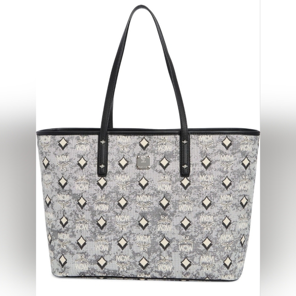 MCM Handbags - MCM Black and Gray Aren Tote
